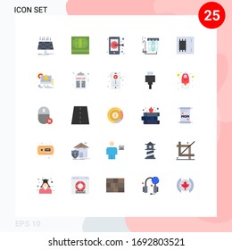 25 User Interface Flat Color Pack of modern Signs and Symbols of chip; purification; money; filtration; smartphone Editable Vector Design Elements