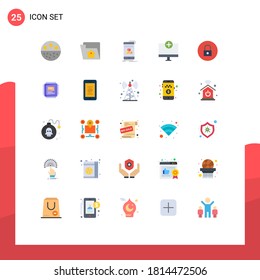 25 User Interface Flat Color Pack of modern Signs and Symbols of hardware; devices; service; computers; product Editable Vector Design Elements