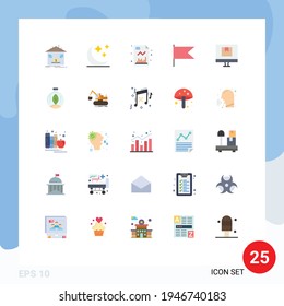 25 User Interface Flat Color Pack of modern Signs and Symbols of delivery; box; business; mark; country Editable Vector Design Elements