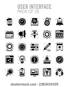25 User Interface. icons Pack. vector illustration.