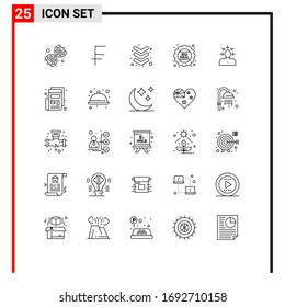 25 User Interface Line Pack of modern Signs and Symbols of human; choosing; down; choice; price Editable Vector Design Elements
