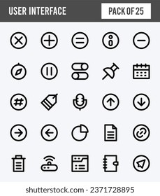 25 User Interface Lineal Expanded icons pack. vector illustration.