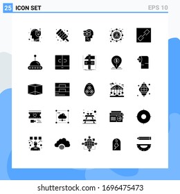 25 User Interface Solid Glyph Pack of modern Signs and Symbols of connect; user; unbox; sharing; affiliate Editable Vector Design Elements