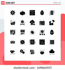 25 User Interface Solid Glyph Pack of modern Signs and Symbols of living; speaker; app; loudspeaker; easter Editable Vector Design Elements