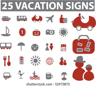 25 carteles de vacaciones. vector