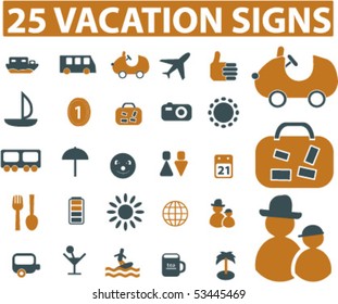 25 vacation signs. vector