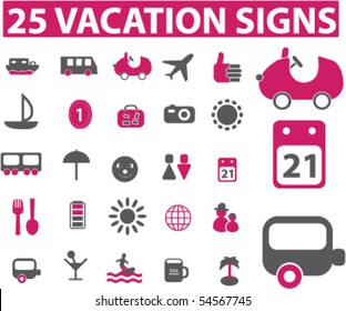 25 vacation signs. vector