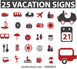 25 vacation signs. vector