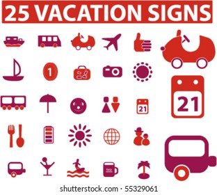 25 vacation signs. vector
