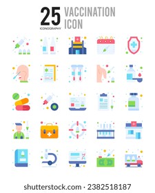 25 Vaccination icon pack. vector illustration.
