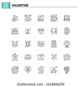 25 Valentine icon set. vector background