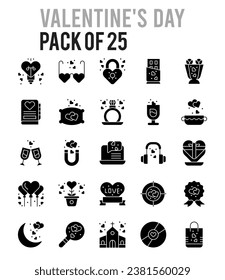 25 Valentine's Day icon pack. vector illustration.