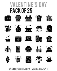 25 Valentine's Day icon pack. vector illustration.