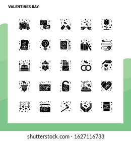 25 Valentines Day Icon set. Solid Glyph Icon Vector Illustration Template For Web and Mobile. Ideas for business company.