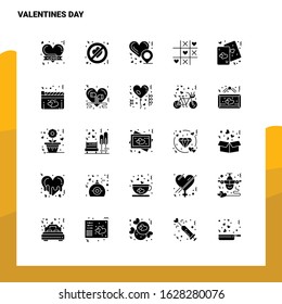 25 Valentines Day Icon set. Solid Glyph Icon Vector Illustration Template For Web and Mobile. Ideas for business company.