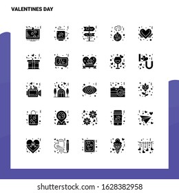25 Valentines Day Icon set. Solid Glyph Icon Vector Illustration Template For Web and Mobile. Ideas for business company.
