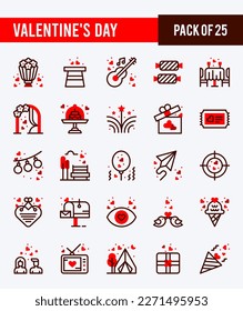 25 Valentine's Day. Two Color icons Pack. vector illustration.