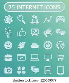 25 vector internet icons - set with internet marketing signs