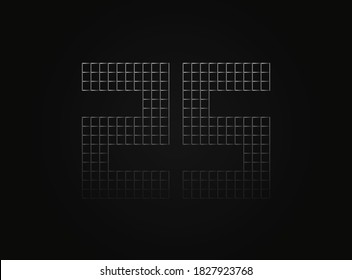 25 vector number made of metal chain link fence. For logo, brand label, design elements, application and more. 

