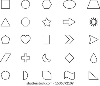 25 Vector shapes outlines icons