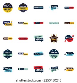 25 Versatile We're Hiring Vector Elements for Your Recruitment Needs