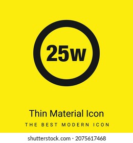 25 Watts Lamp Indicator minimal bright yellow material icon