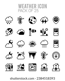 25 Weather icon pack. vector illustration.