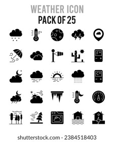 25 Weather icon pack. vector illustration.