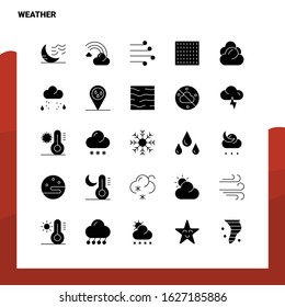 25 Weather Icon set. Solid Glyph Icon Vector Illustration Template For Web and Mobile. Ideas for business company.