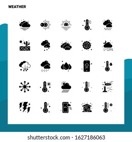 25 Weather Icon set. Solid Glyph Icon Vector Illustration Template For Web and Mobile. Ideas for business company.