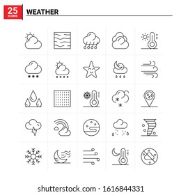 25 Weather icon set. vector background