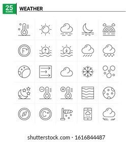 25 Weather icon set. vector background