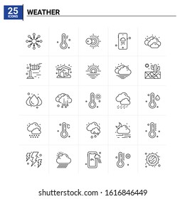 25 Weather icon set. vector background