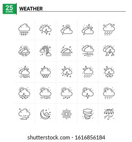 25 Weather icon set. vector background