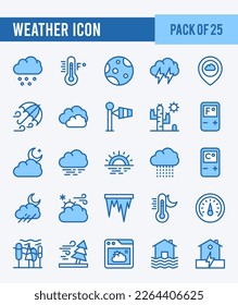 25 Weather. Two Color icons Pack. vector illustration.