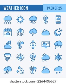 25 Weather. Two Color icons Pack. vector illustration.