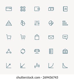 25 web and business minimal line icons