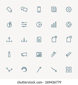 25 web and business minimal line icons