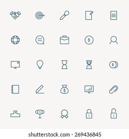 25 web and business minimal line icons