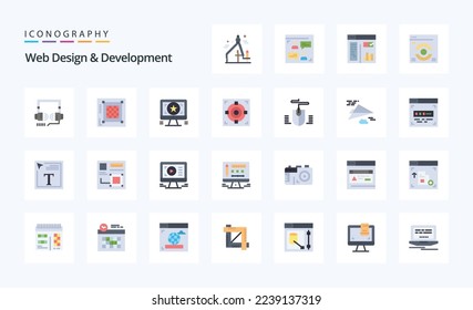 25 Web Design And Development Flat color icon pack