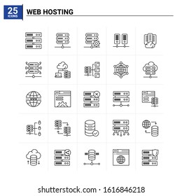 25 Web Hosting icon set. vector background