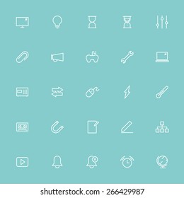 25 web minimal line icons