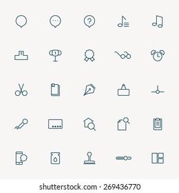 25 web minimal line icons