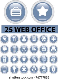 25 Glossy-Buttons für Webbüros, Vektorgrafik