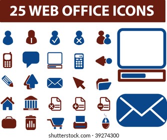 25 Web-Office-Symbole. Vektorgrafik