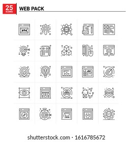25 Web Pack icon set. vector background