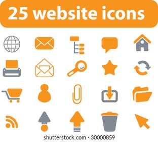 25 website icons - orange series