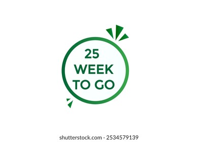25 week to go, icon, stile, timer, countdown, clock, time,  background, template, 25 week to go countdown, sticker, left banner, business, sale, label button
