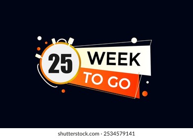 25 week to go, icon, stile, timer, countdown, clock, time,  background, template, 25 week to go countdown, sticker, left banner, business, sale, label button
