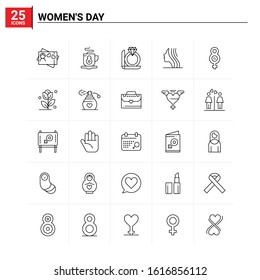 25 Women's Day icon set. vector background